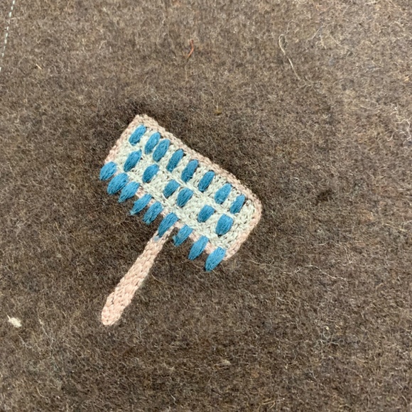 Mungo & Maud Brown Wool Felt Embroidered Grooming Bag-NWT - Picture 8 of 8